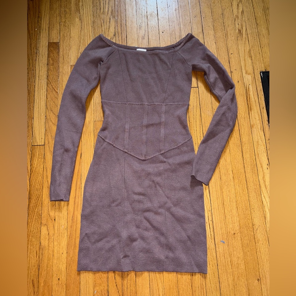 Abercrombie and Fitch Elegant Brown Long Sleeve Dress